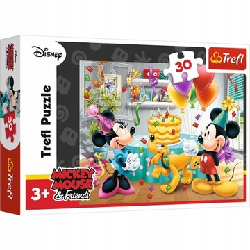 Trefl Puzzle 30EL Myszka Miki Tort urodzinowy