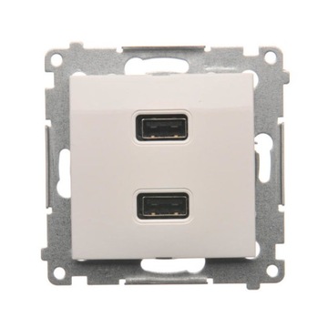 SIMON54 Gniazdo ładowarki 2xUSB 2,1A białe Kontakt