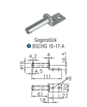 КОМПЛЕКТ БОКОВЫХ ПЕТЛЕЙ 270 мм СТОРОНА ПРИЦЕПА