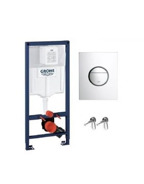 STELAŻ PODTYNKOWY GROHE + PRZYCISK okrągły chrom