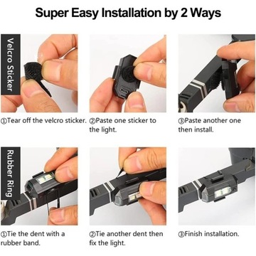 Универсальная светодиодная лампа для мотоцикла, велосипеда, дрона, USB 7-k, стробоскоп *2