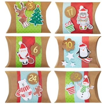 KALENDARZ adwentowy DIY prezenty PACZKI mikołaj 24