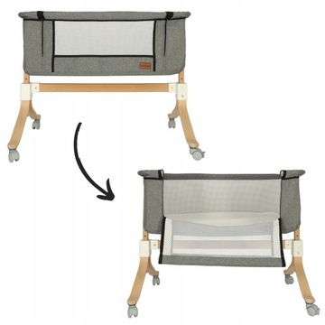 Деревянная дополнительная кровать для младенцев и детей на колесах, серый манеж