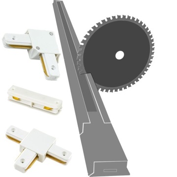 Белая однофазная шина для светильников, 1 м