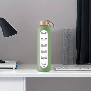 МОТИВАЦИЯ СТЕКЛЯННАЯ БУТЫЛКА ДЛЯ ВОДЫ С ЧАСАМИ 1л 1000мл