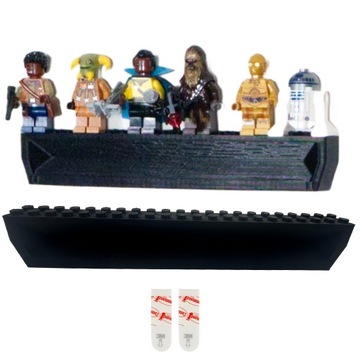 UCHWYT NA ŚCIANĘ NAŚCIENNY NA MINIFIGURKI + ZESTAW MONTAŻOWY