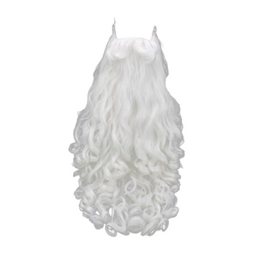 Peruka włosy długie biały afro