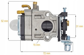 КАРБЮРАТОР ДЛЯ БЕНЗИНОВЫХ БРИММЕРОВ, СТРИММЕРОВ, 15мм