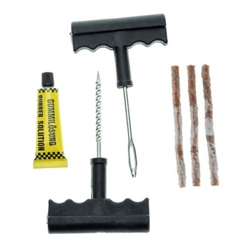 РЕМКОМПЛЕКТ ДЛЯ РЕМОНТА АВТОМОБИЛЬНЫХ ШИН И КОЛЕС С КОМПРЕССОРОМ 14 ЭЛЕМЕНТОВ.