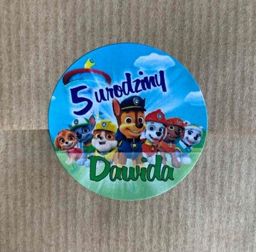НАКЛЕЙКИ НА ДЕНЬ РОЖДЕНИЯ PAW PATROL с именем 4 см