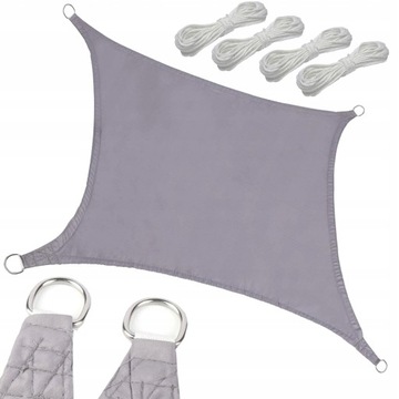 ŻAGIEL PRZECIWSŁONECZNY ZACIEMNIACZ PARASOL OGRODOWY 3X4M SZARY