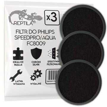 3x FILTR FC8009 do PHILIPS SpeedPro SpeedPro Aqua FC6721-6729 FILTRY