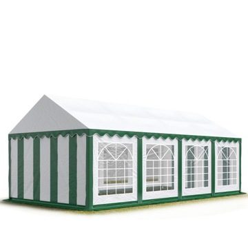 4x8m Namiot imprezowy, PVC 700, zielono-biały
