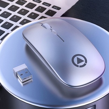 БЕСШУМНАЯ БЕСПРОВОДНАЯ МЫШЬ ДЛЯ НОУТБУКА С ПОДСВЕТКОЙ БЕСКЛИКАЛЬНАЯ