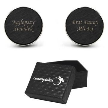 Spinki do mankietów z grawerem NAJLEPSZY ŚWIADEK