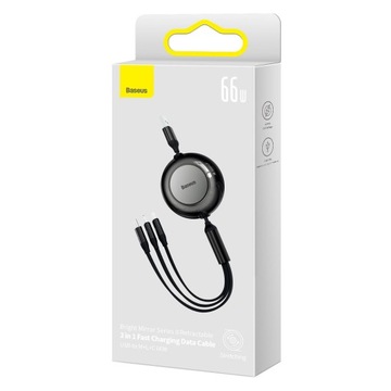 BASEUS kabel 3w1 USB A do Micro USB / Lightning / Typ C PD 3,5A 66W CB00000