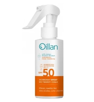 OILLAN SUN OCHRONNY SPRAY PRZECIWSŁONECZNY DO TWARZY I CIAŁA Z FILTREM SPF