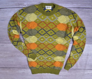 HUGO BOSS Męski Sweter Wzorzysty Vintage / 50 M