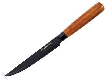 NÓŻ KUCHENNY CZARNY STALOWY UNIWERSALNY 12 CM