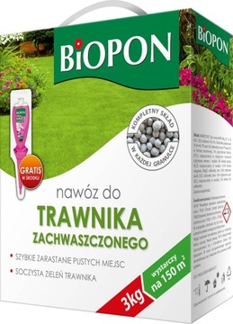 BIOPON Karton 3 kg nawóz do trawnika zachwaszczone