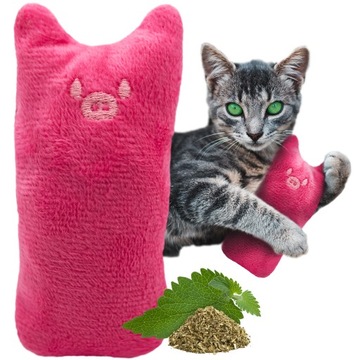 Zabawka PLUSZOWA dla Kota RÓŻOWY MISIEK kocimiętkA INTERAKTYWNA PRZYTULANKA