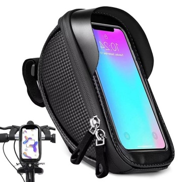 WODOODPORNA TORBA SAKWA ROWEROWA UCHWYT NA TELEFON NA RAMĘ KIEROWNICĘ ETUI