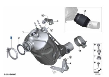 OE BMW TĚSNĚNÍ KATALIZÁTOR TURBÍNY F20 F30 18308513651