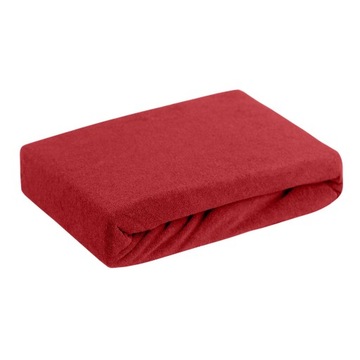 Prześcieradło z gumką frotte czerwone 220X200