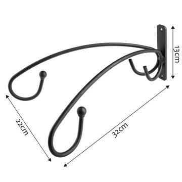 WIESZAK PODWÓJNY UCHWYT NA DONICZKI ŚCIENNY 32cm
