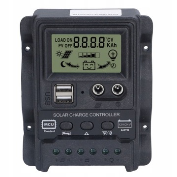 SOLARNY REGULATOR ŁADOWANIA PWM LCD 12/24V 20A