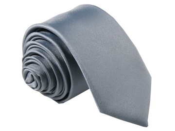 KRAWAT ŻAKARDOWY GŁADKI GRAFIT