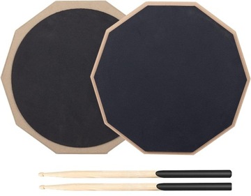 ДВУХСТОРОННИЙ БЕСШУМНЫЙ БАРАБАННЫЙ ПЭД 12 дюймов + НАБОР БАРАБАННЫХ ПАЛОЧЕК