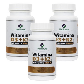 Witamina D3 + K2 MK-7 FORTE 3 x 120 ZESTAW