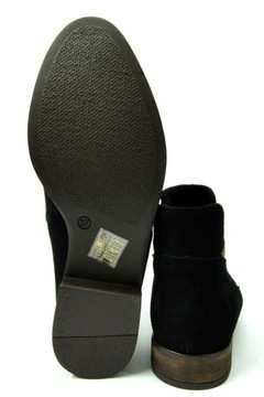 GAMIS 4036 botki czarne PŁASKIE jesienne SKÓRA 37