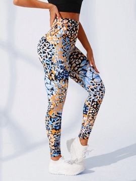 Shein Bezszwowe legginsy sportowe Lucky Flower Print M