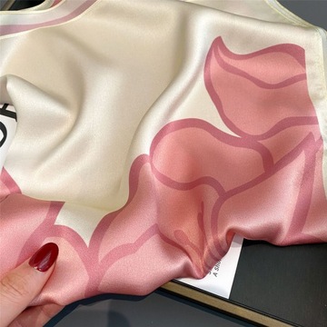 100% jedwabny apaszka różowy szalik dla kobiet prezent 70cm kwadrat szal