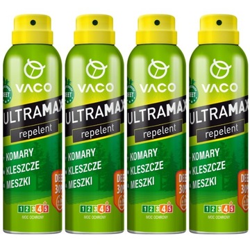 Спрей от комаров защищает от клещей ULTRAMAX 30% DEET Vaco