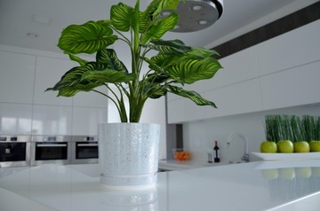 elegancka NOWOCZESNA połyskująca DONICZKA18 BIAŁA