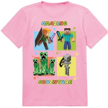 KOSZULKA DZIECIĘCA T-SHIRT DLA DZIECKA MINECRAFT 116 PREZENT JAKOŚĆ