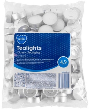 Podgrzewacze 100sztuk świece tealight palenie 4,5h