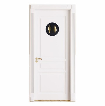 Табличка на туалет из оргстекла, 14 см, черный/золотой, табличка на дверь туалета