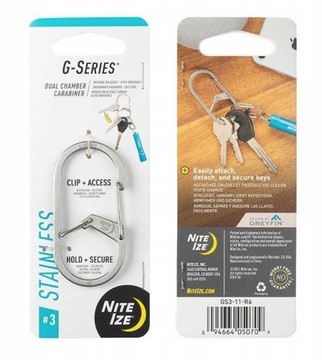S-Biner #3 G-series stalowy karabinek do kluczy