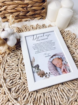 PODZIĘKOWANIE DLA CHRZESTNYCH zdjęcie ramka 18x13