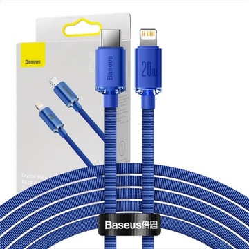 WZMACNIANY Kabel Przewód Baseus USB do iPhone PD 2m SZYBKIE ŁADOWANIE 20W