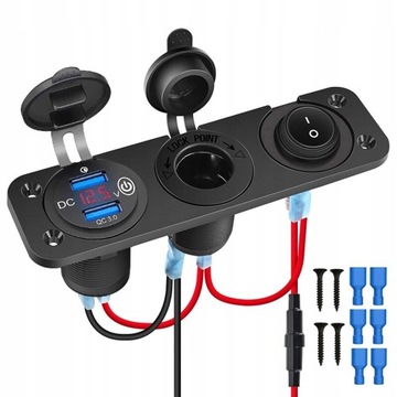 QC 3.0 12V Podwójne Gniazdo Samochodowe USB Wolt