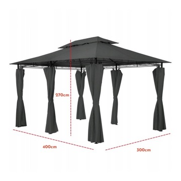 Садовый павильон King-bl-r-gr Grey Material Comquito Network 4x3 Solid