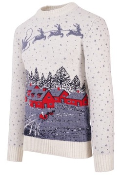 МУЖСКОЙ РОЖДЕСТВЕНСКИЙ СВИТЕР, ШЕРСТЬ, SANTA GIFT L XL