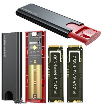 Obudowa SSD NVME/SATA PCIe dysk M.2 USB-C 3.1 Gen2