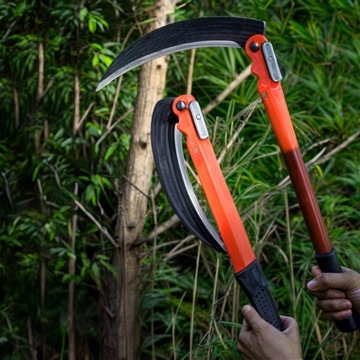 Коса серповидная ручная, лезвие складное, гладкое для стрижки травы, газона, веток.