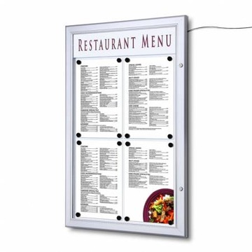 Gablota na menu z panelem na logo LED